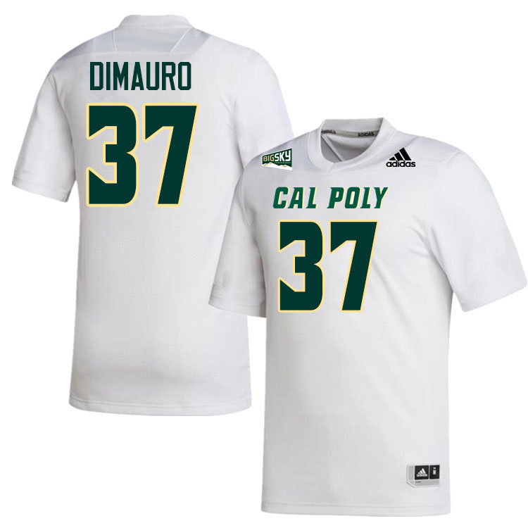 Cal Poly Mustangs #37 Gianluca Dimauro College Football Jerseys,Uniforms Stitched-White